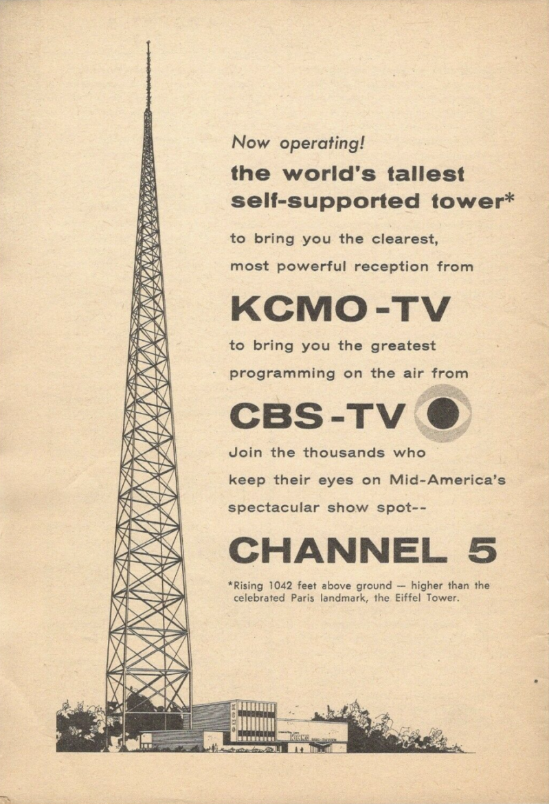 60年代的kcmo电视塔广告。(eBay)