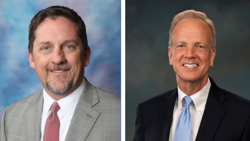 前堪萨斯州堪萨斯市市长马克·霍兰德(左)将在11月与现任参议员杰瑞·莫兰(Jerry Moran)对决。